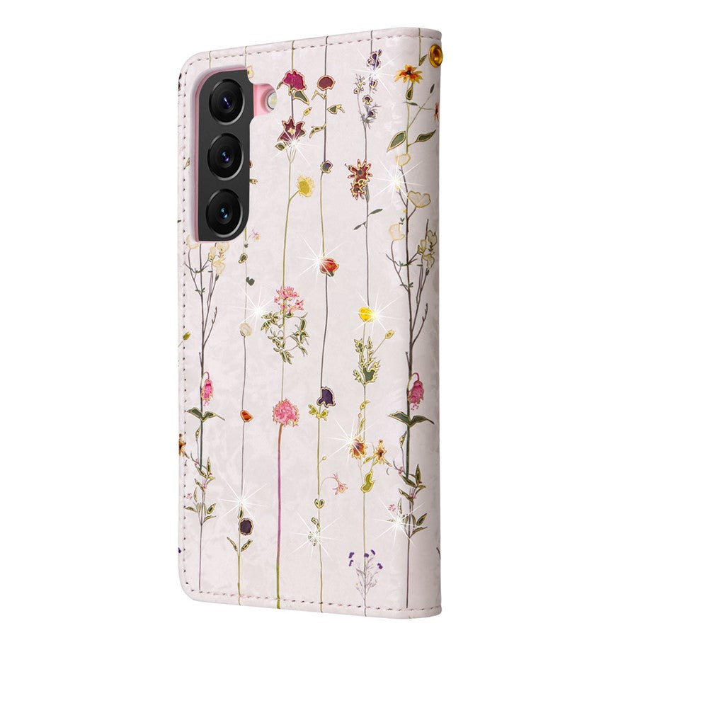 For Samsung Galaxy S23+ Stylish Lacquered PU Leather Phone Protective Case RFID Blocking Wallet Foldable Stand Cover