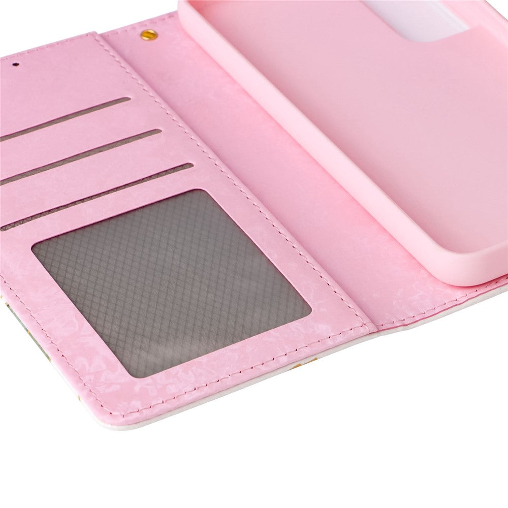For Samsung Galaxy S23+ Stylish Lacquered PU Leather Phone Protective Case RFID Blocking Wallet Foldable Stand Cover