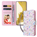 For Samsung Galaxy S23+ Stylish Lacquered PU Leather Phone Protective Case RFID Blocking Wallet Foldable Stand Cover