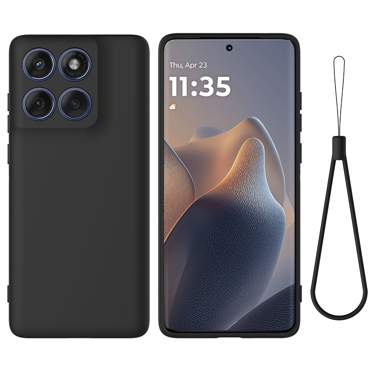 Til Motorola Edge 70 5G / X70 Air flydende silikone etui telefoncover med håndrem
