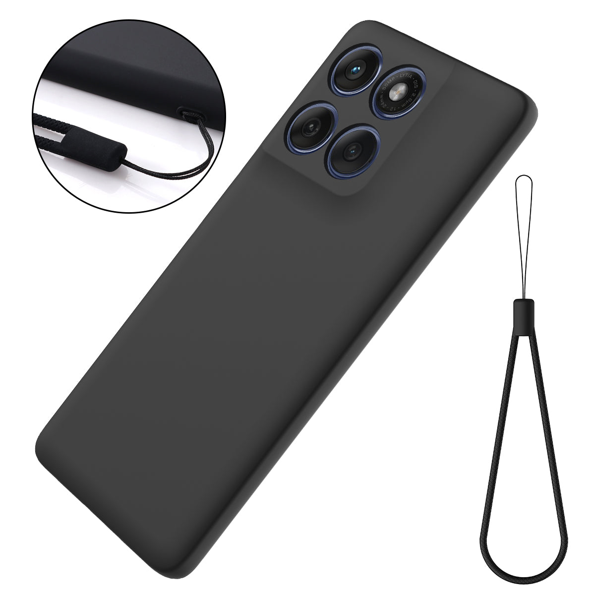 Til Motorola Edge 70 5G / X70 Air flydende silikone etui telefoncover med håndrem
