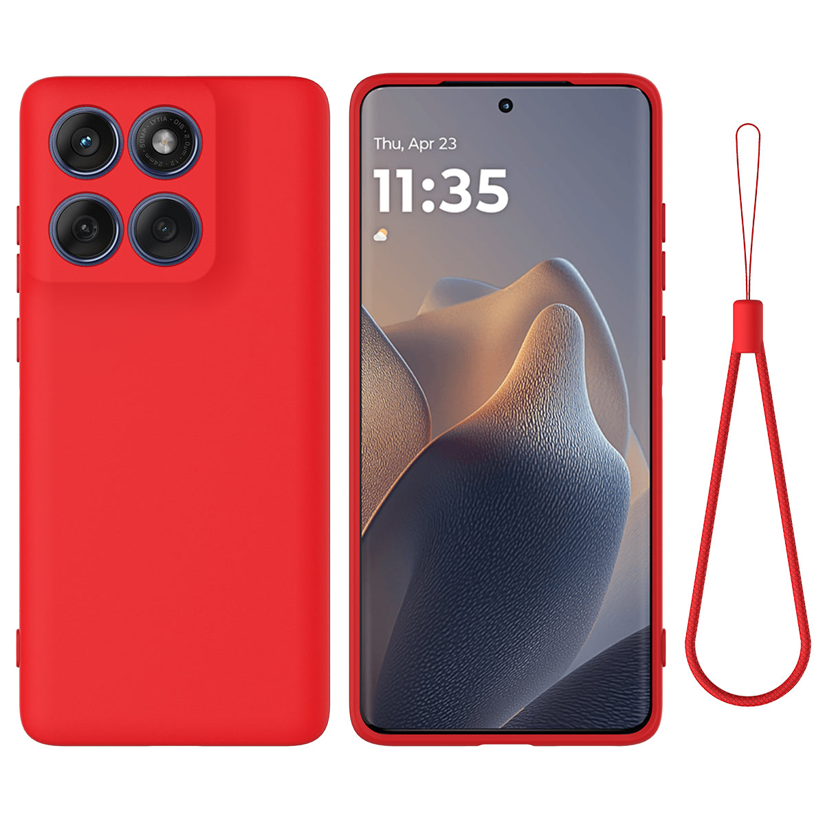 Til Motorola Edge 70 5G / X70 Air flydende silikone etui telefoncover med håndrem