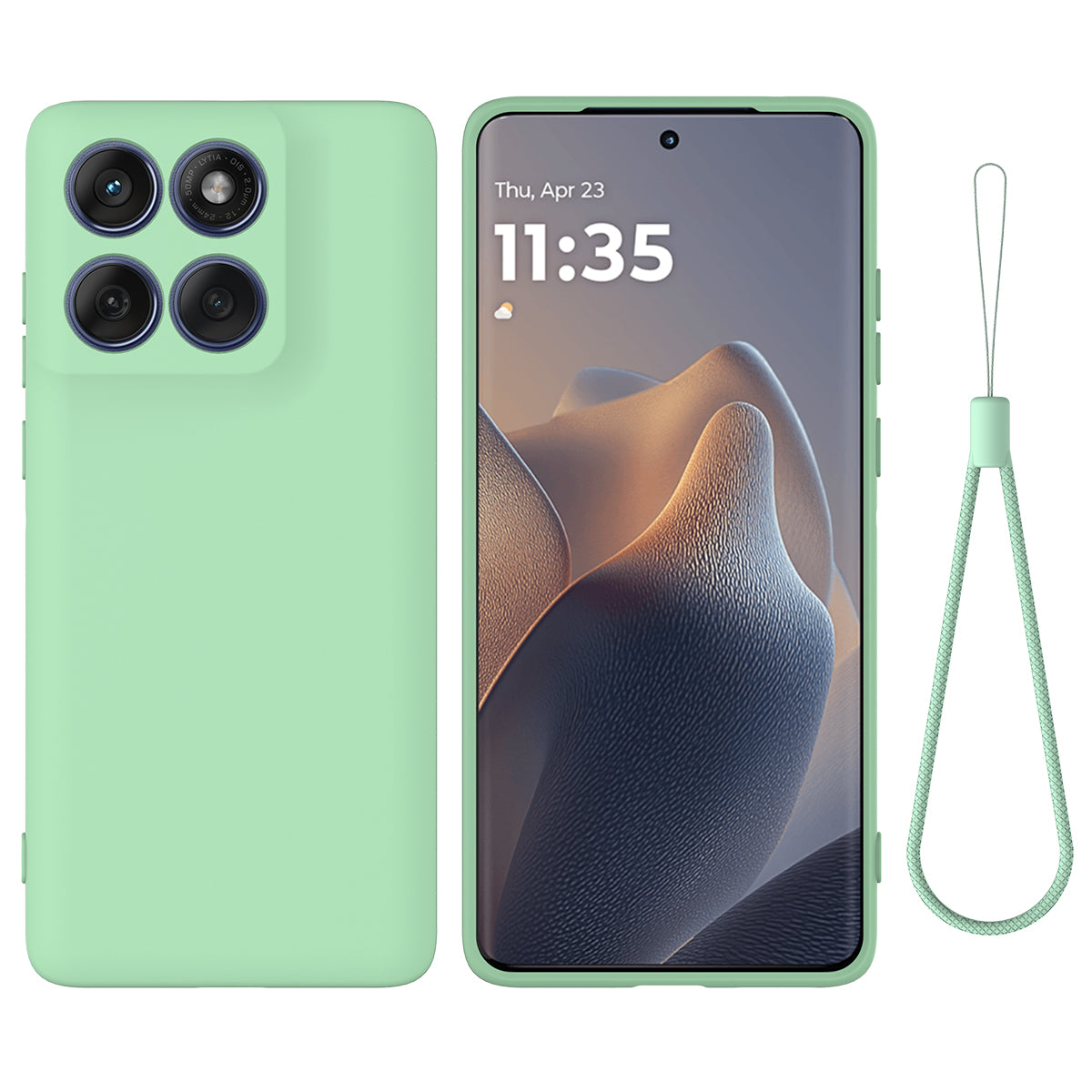 Til Motorola Edge 70 5G / X70 Air flydende silikone etui telefoncover med håndrem