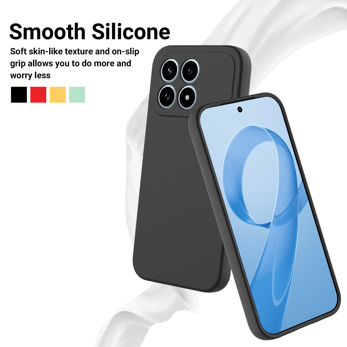 For Xiaomi Redmi K90 5G  Liquid Silicone Case Phone Back Cover with Hand Strap