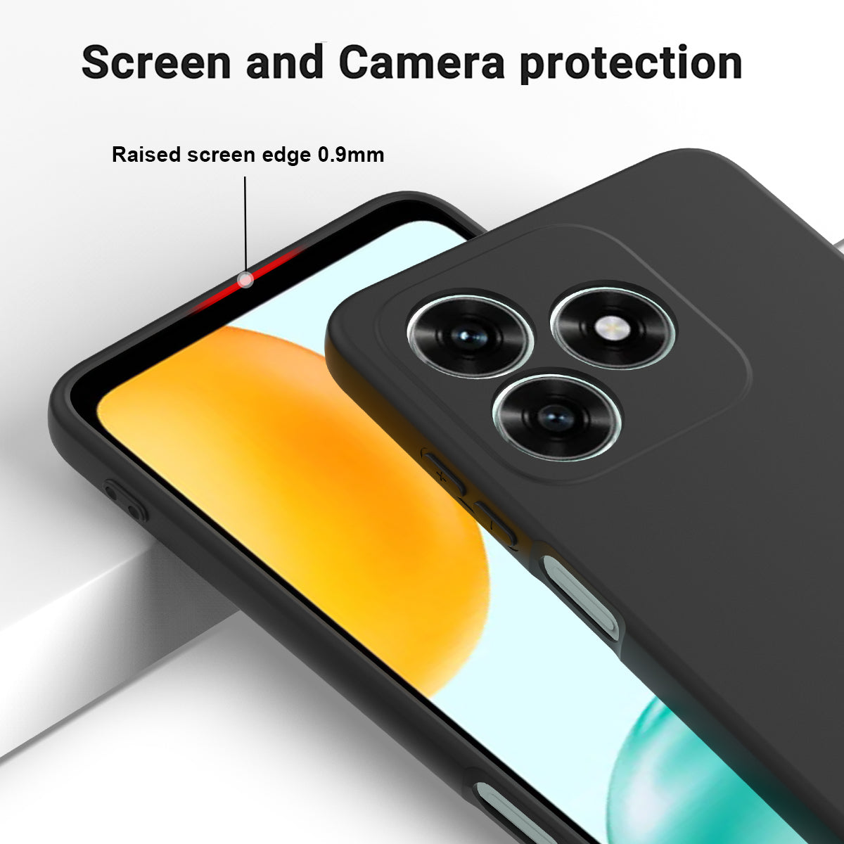 For Honor X5c Plus 4G / Honor Play10A 4G / Honor X5c 4G  Liquid Silicone Case Phone Back Cover with Hand Strap