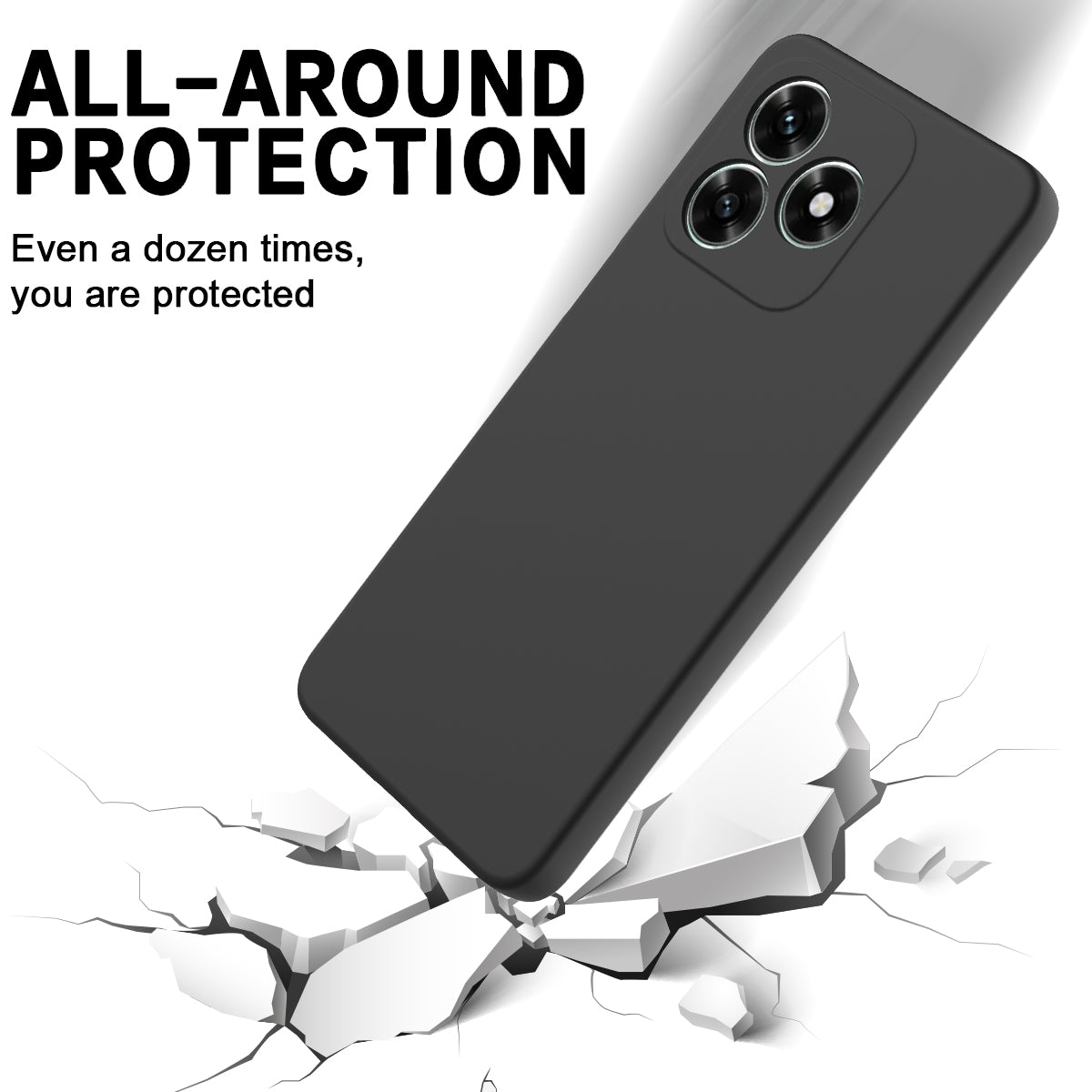 For Honor X5c Plus 4G / Honor Play10A 4G / Honor X5c 4G  Liquid Silicone Case Phone Back Cover with Hand Strap