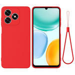 For Honor X5c Plus 4G / Honor Play10A 4G / Honor X5c 4G  Liquid Silicone Case Phone Back Cover with Hand Strap