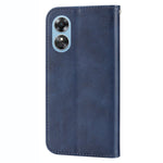 For Oppo A17 4G / A17k 4G Anti-scratch PU Leather Case Wallet Magnetic Closure Imprinted Rhombus Pattern Phone Stand Calf Texture Cover with Strap