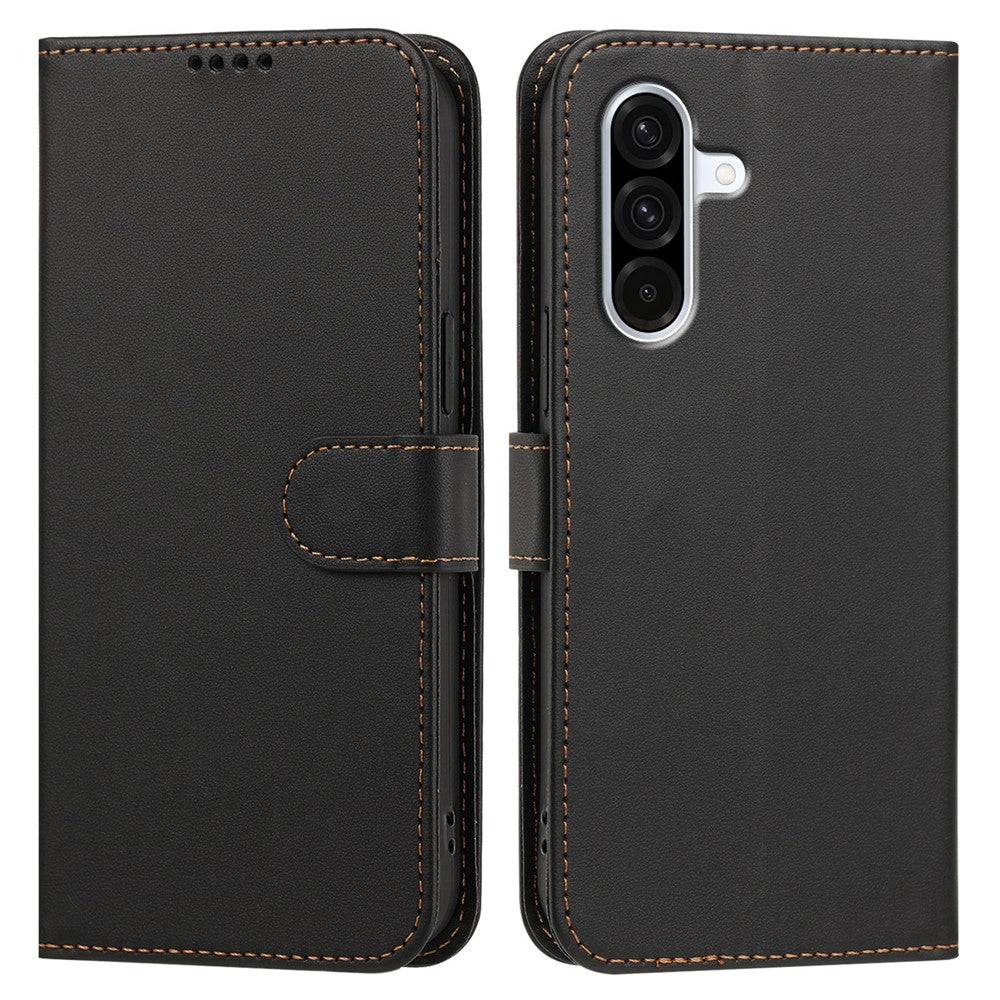 Til Samsung Galaxy A57 5G Læder Taske Pung Stand Enkel Farve Anti-fald Telefoncover