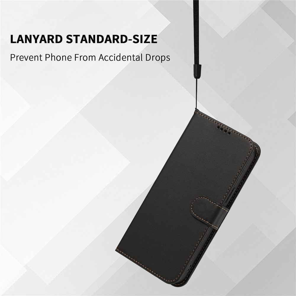 Til Samsung Galaxy A57 5G Læder Taske Pung Stand Enkel Farve Anti-fald Telefoncover