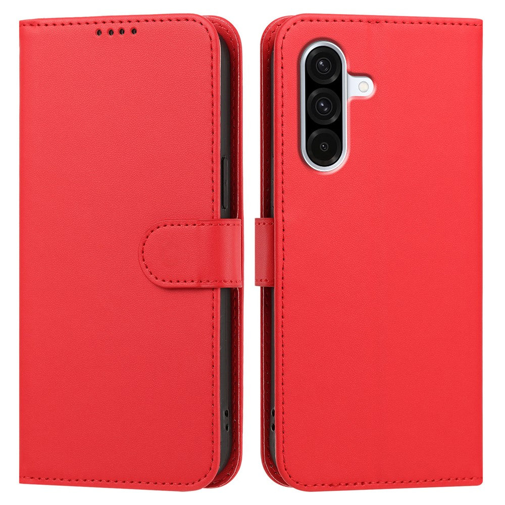 Til Samsung Galaxy A57 5G Læder Taske Pung Stand Enkel Farve Anti-fald Telefoncover