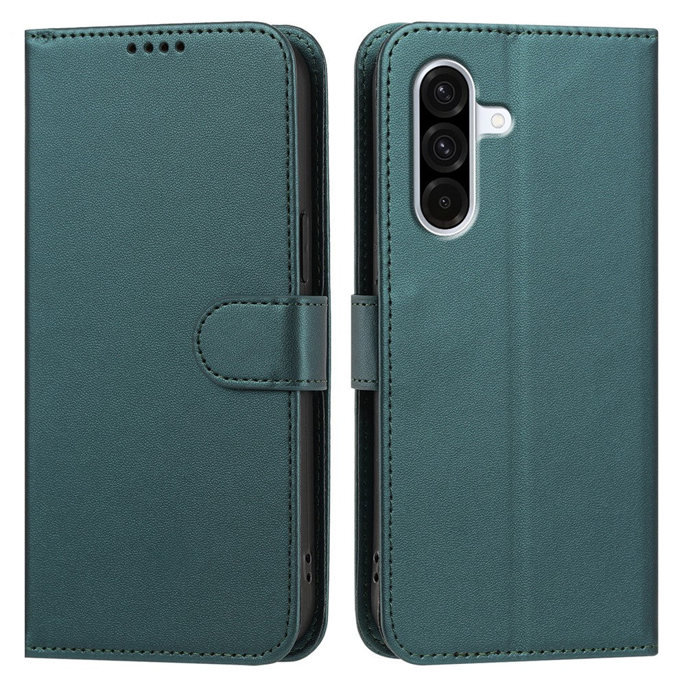 Til Samsung Galaxy A57 5G Læder Taske Pung Stand Enkel Farve Anti-fald Telefoncover