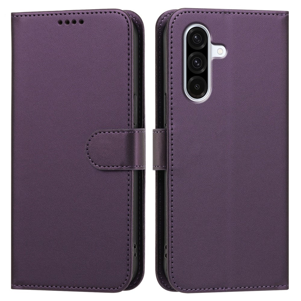 Til Samsung Galaxy A57 5G Læder Taske Pung Stand Enkel Farve Anti-fald Telefoncover