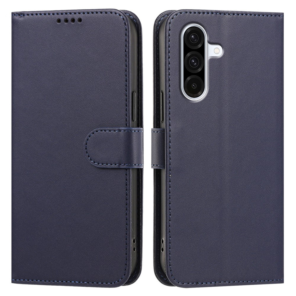 Til Samsung Galaxy A57 5G Læder Taske Pung Stand Enkel Farve Anti-fald Telefoncover