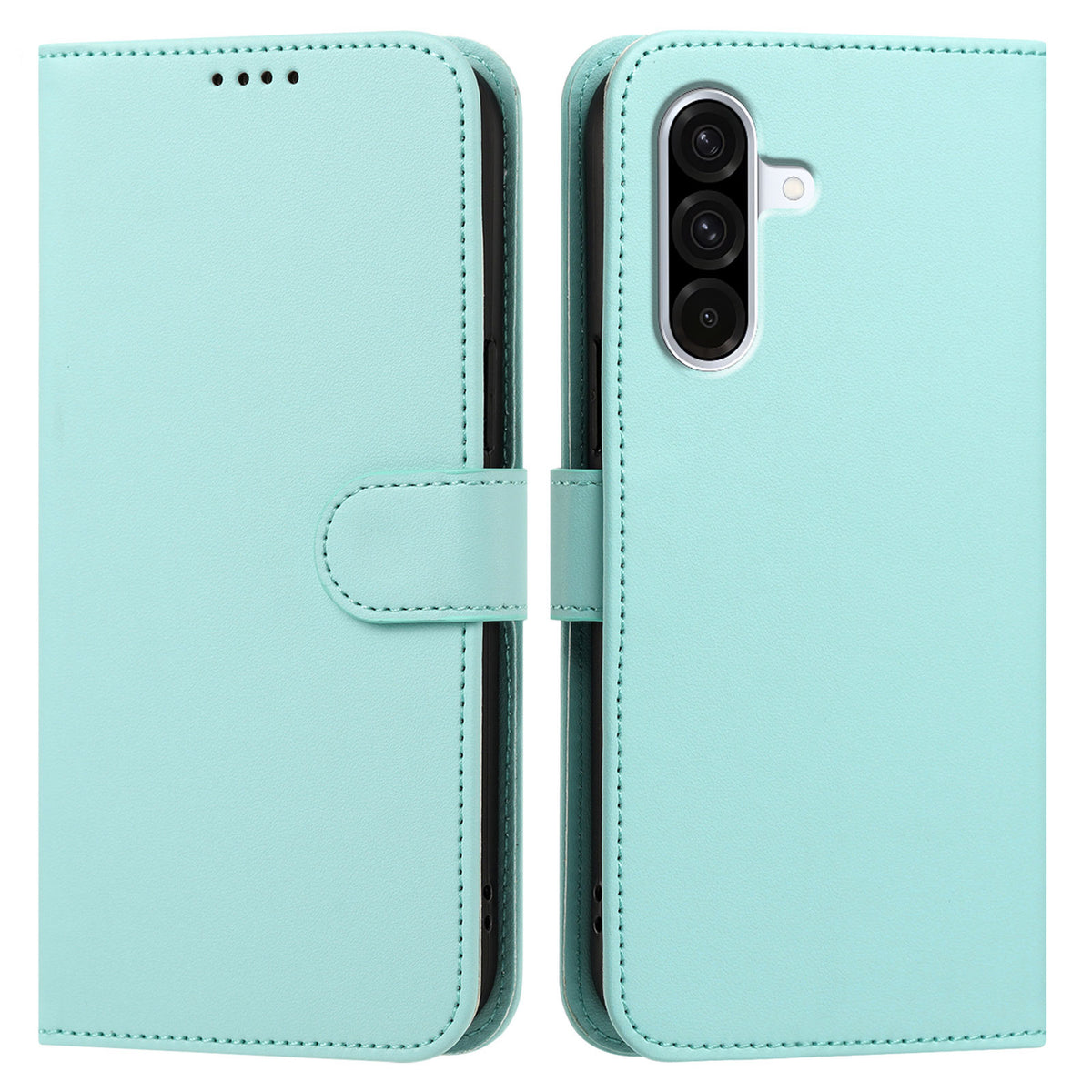 Til Samsung Galaxy A57 5G Læder Taske Pung Stand Enkel Farve Anti-fald Telefoncover