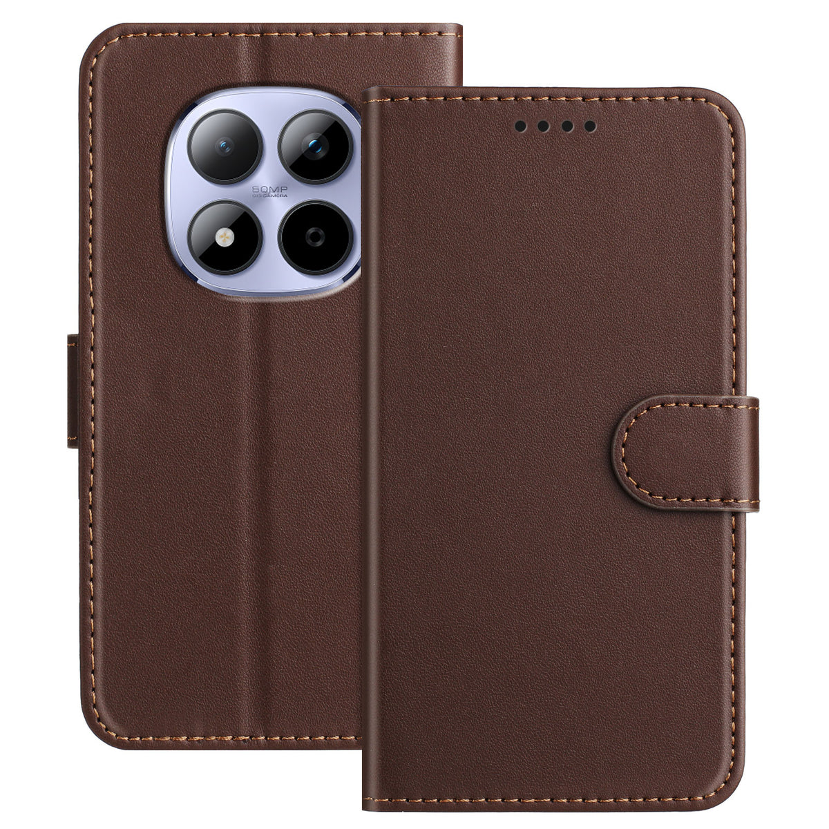 For Xiaomi Redmi Note 15 Pro 4G (Global) Leather Case Wallet Stand Solid Color Anti Drop Phone Cover