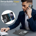 For iPhone 13 Pro Max Case Detachable 2 in 1 Leather Wallet Phone Cover Compatible with MagSafe