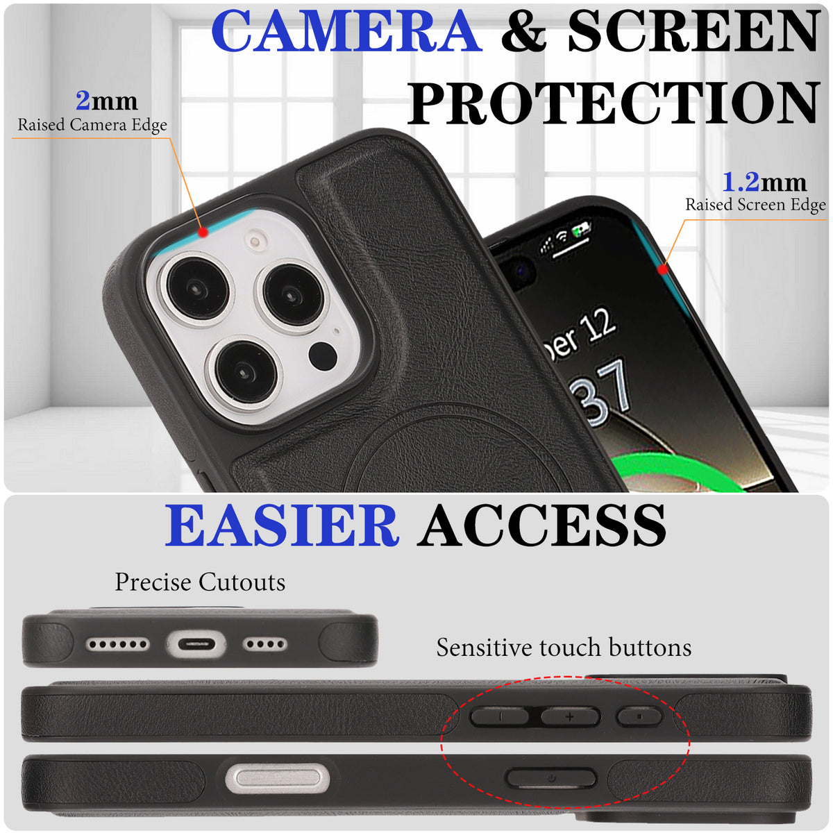 For iPhone 13 Pro Max Case Detachable 2 in 1 Leather Wallet Phone Cover Compatible with MagSafe