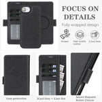For iPhone 17th / 16th Case Detachable 2-in-1 Leather Wallet Phone Cover Compatible with MagSafe