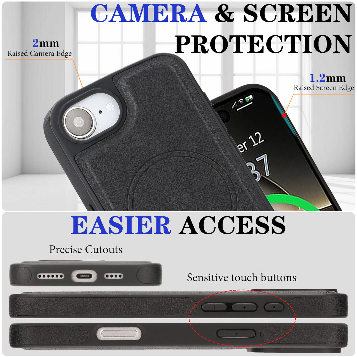 For iPhone 17th / 16th Case Detachable 2-in-1 Leather Wallet Phone Cover Compatible with MagSafe
