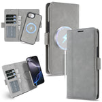 For iPhone 17th / 16th Case Detachable 2-in-1 Leather Wallet Phone Cover Compatible with MagSafe