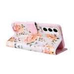 For Samsung Galaxy S23 PU Leather Shockproof Phone Stand Case Stylish Lacquered RFID Blocking Wallet Cover
