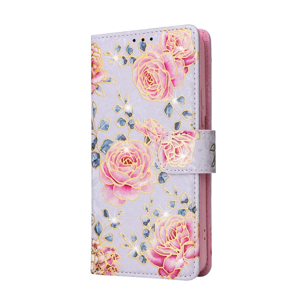 For Samsung Galaxy S23 PU Leather Shockproof Phone Stand Case Stylish Lacquered RFID Blocking Wallet Cover