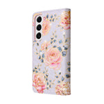 For Samsung Galaxy S23 PU Leather Shockproof Phone Stand Case Stylish Lacquered RFID Blocking Wallet Cover
