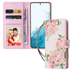 For Samsung Galaxy S23 PU Leather Shockproof Phone Stand Case Stylish Lacquered RFID Blocking Wallet Cover