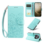 For Oppo F31 Pro 5G / Oppo A6 Pro 5G (China) Case RFID Blocking Imprinted Dog Pattern PU Leather Phone Cover with Wrist Strap