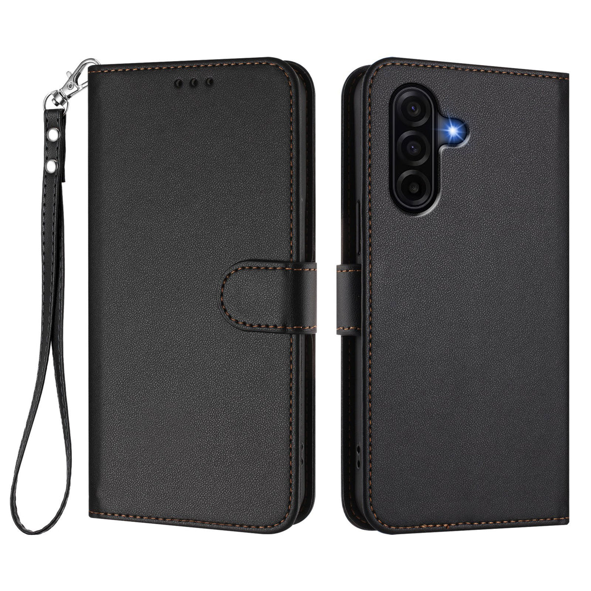 For Samsung Galaxy A37 5G / A36 5G / A56 5G Leather Case Wallet Stand Phone Cover with Wrist Strap