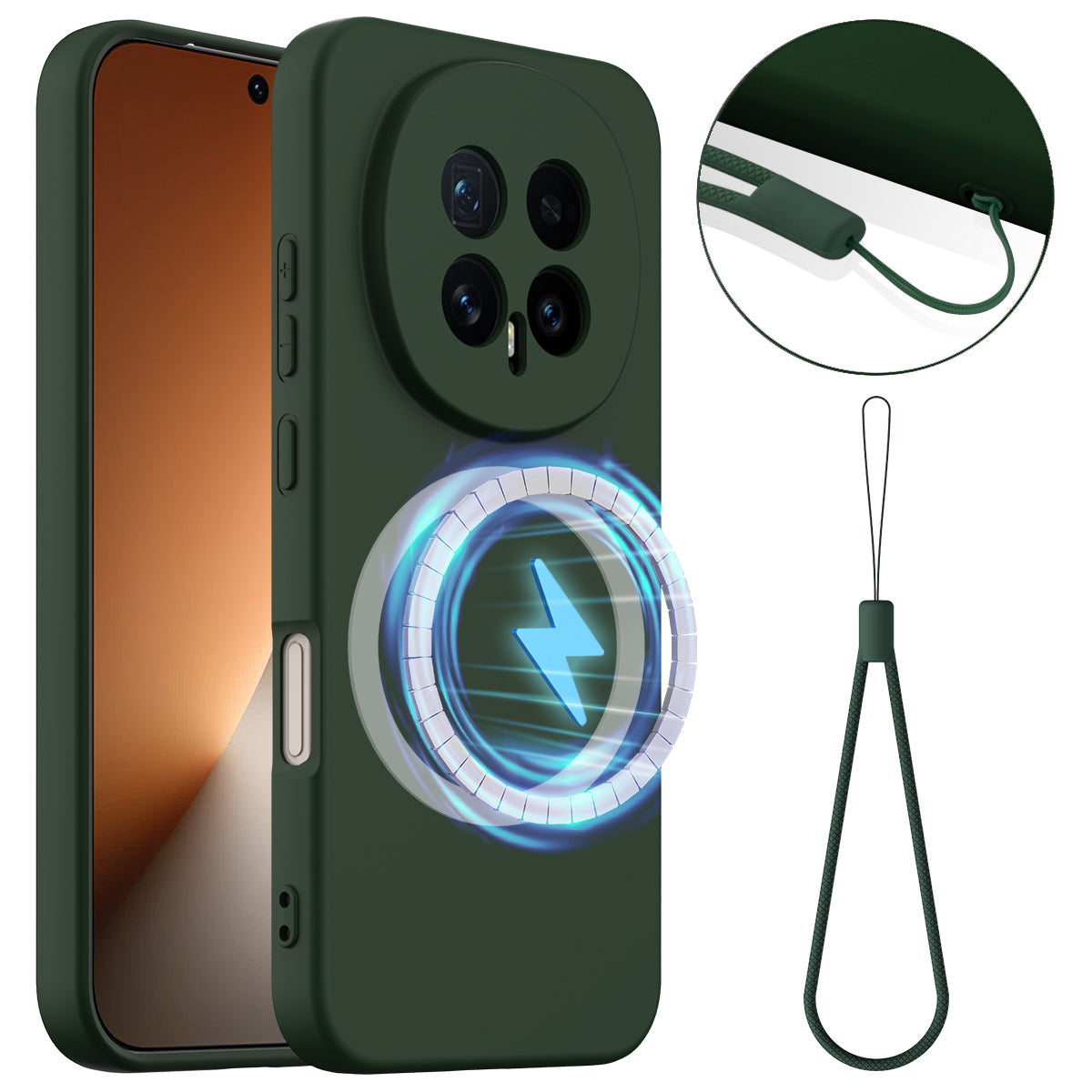 For Honor Magic8 5G Magnetic Case Anti-Drop Liquid Silicone Phone Cover