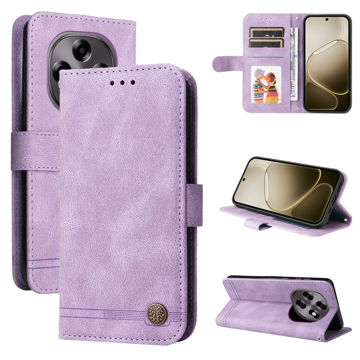 For Oppo F31 Pro 5G / Oppo A6 Pro 5G (China) Leather Wallet Cases Skin Touch Phone Cover Stand with Strap