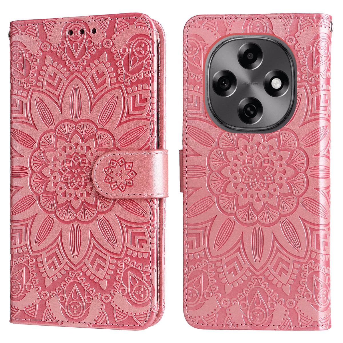 Læderpungcover til Oppo F31 Pro 5G / Oppo A6 Pro 5G (Kina) med solsikkemotiv, cover til mobiltelefon