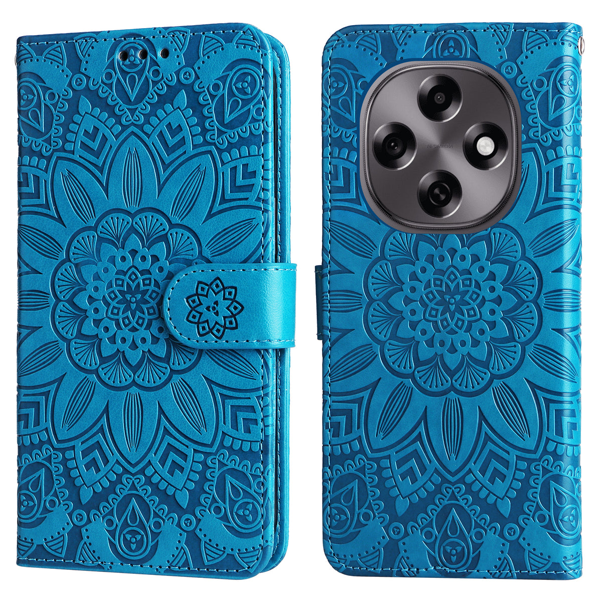 Læderpungcover til Oppo F31 Pro 5G / Oppo A6 Pro 5G (Kina) med solsikkemotiv, cover til mobiltelefon