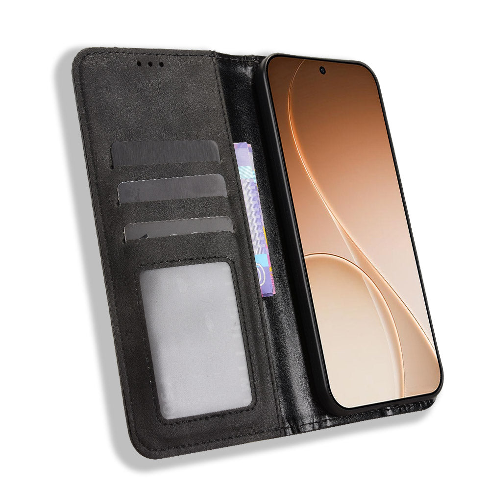 For Oppo Reno15 Pro Max 5G (Global) / Reno15 Pro 5G (China) Leather Case Wallet Stand Retro Texture Phone Cover