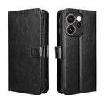 Oppo Reno15 Pro Max 5G (Global) / Reno15 Pro 5G (Kina) PU-läderskal med rem Crazy Horse Texture Phone Fold Cover