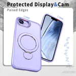 For iPhone 17e / 16e Case Rotating Kickstand Skin-touch TPU + PC Phone Cover Compatible with MagSafe