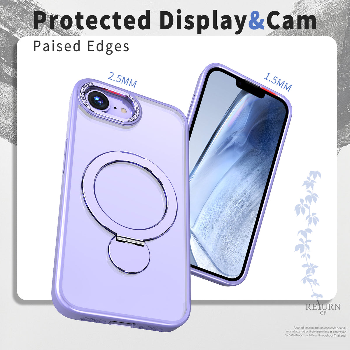 For iPhone 17e / 16e Case Rotating Kickstand Skin-touch TPU + PC Phone Cover Compatible with MagSafe