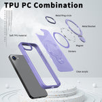 For iPhone 17e / 16e Case Rotating Kickstand Skin-touch TPU + PC Phone Cover Compatible with MagSafe