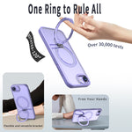 For iPhone 17e / 16e Case Rotating Kickstand Skin-touch TPU + PC Phone Cover Compatible with MagSafe