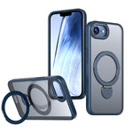 For iPhone 17e / 16e Case Rotating Kickstand Skin-touch TPU + PC Phone Cover Compatible with MagSafe