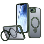 For iPhone 17e / 16e Case Rotating Kickstand Skin-touch TPU + PC Phone Cover Compatible with MagSafe