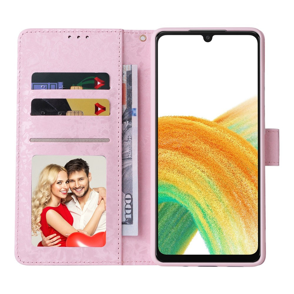 For Samsung Galaxy A53 5G Lacquered PU Leather Case Stand Wallet Full Protection RFID Blocking Phone Cover