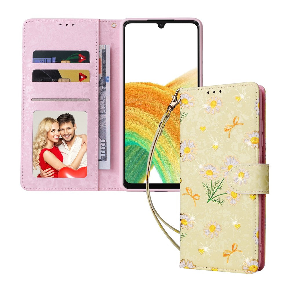 For Samsung Galaxy A53 5G Lacquered PU Leather Case Stand Wallet Full Protection RFID Blocking Phone Cover