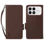 Xiaomi Poco F8 Pro 5G / Redmi K90 5G Skal Litchi Texture Plånboksläder mobilskal med Handledsrem