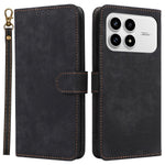 For Xiaomi Poco F8 Pro 5G  /  Redmi K90 5G Case Wallet RFID Blocking PU Leather Phone Cover Stand with Strap - Black