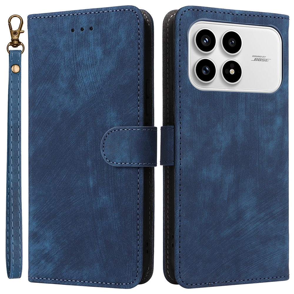 For Xiaomi Poco F8 Pro 5G  /  Redmi K90 5G Case Wallet RFID Blocking PU Leather Phone Cover Stand with Strap - Black