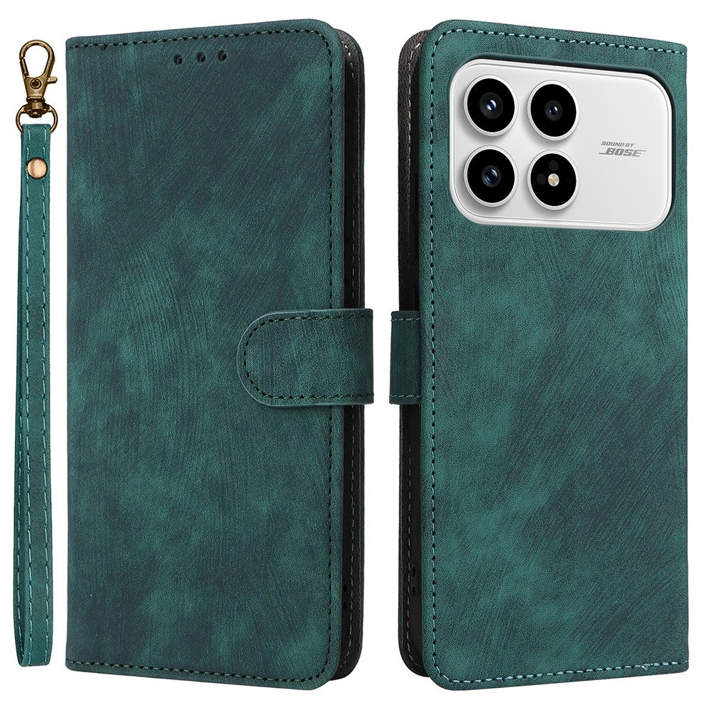 For Xiaomi Poco F8 Pro 5G  /  Redmi K90 5G Case Wallet RFID Blocking PU Leather Phone Cover Stand with Strap - Black