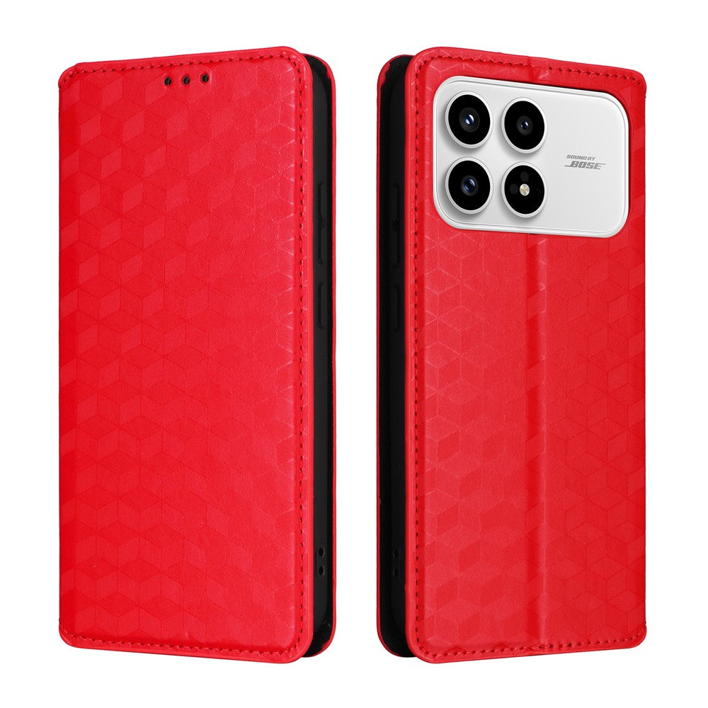 For Xiaomi Poco F8 Pro 5G  /  Redmi K90 5G Case Wallet Rhombus Imprinted PU Leather Phone Cover